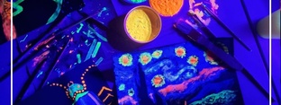 Blacklightpainting Veranstaltungseinladung 17.2.2024